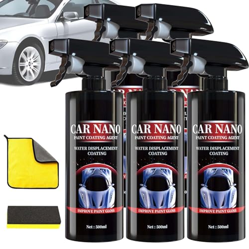 Nano Car Spray, High Protection 3in1 Spray, Auto-Schutzlack-Spray, Nano Car Scratch Removal Spray, Car Nano Kratzer Spray (500ML,5Stück) von TETGSET