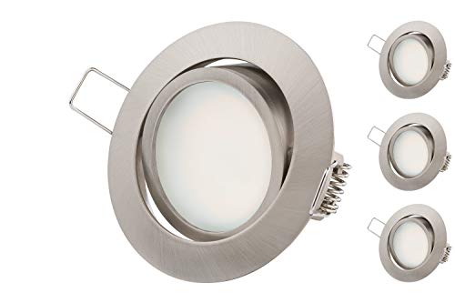 TEVEA Ultra Flach LED Einbaustrahler - Warmweiss Kaltweiss - 5.5W 230V Edelstahl Optik Schwenkbar - Einbauspots - Einbauleuchten (5.5W-Kaltweiss-3er) von TEVEA