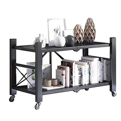 TEmkin Faltbares Lagerregal mit 2–5 Ebenen auf Rädern, Regalständer aus Stahl, für die Organisation von Werkzeugen in Küche, Garage und Waschküche (A 70 x 36 x 37 cm) von TEmkin