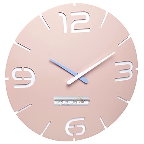 TFA Dostmann 60.3536 Contour Design Funk-Wanduhr (pink apricot mit Batterie) von TFA Dostmann