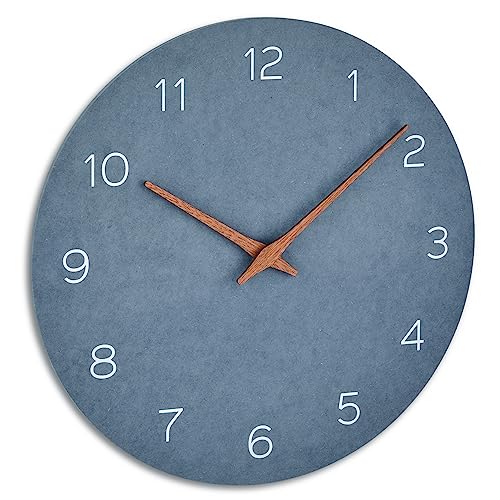 TFA Dostmann Analoge Wanduhr, 60.3054.06, mit Zeiger aus Holz, Quarzuhr, mit langer Batterielaufzeit, taubenblau, MDF Holzfaser, (L) 297 x (B) 45 x (H) 297 mm von TFA Dostmann