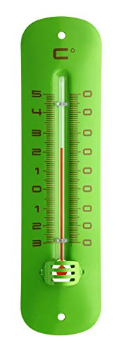 TFA Dostmann Analoges Innen-Außen-Thermometer, 12.2051.04, wetterfest, aus Metall, grün, L 50 x B 13 x H 192 mm von TFA Dostmann
