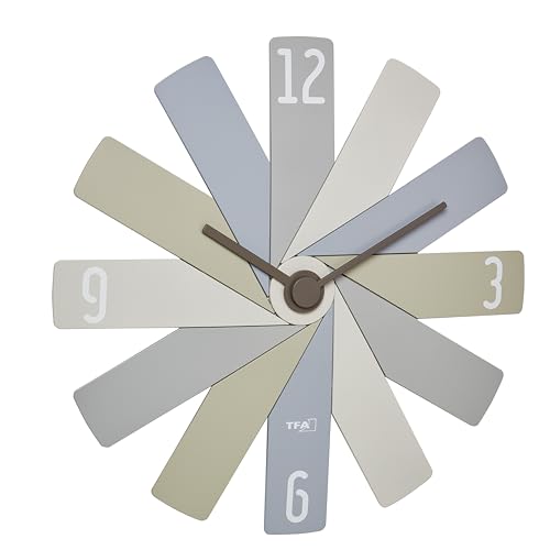 TFA Dostmann Designer-Wanduhr analog Clock in The Box, 60.3020.30, mit Stecksystem, leises Uhrwerk, Lange Batterielaufzeit, Quarzuhr, Wohnzimmeruhr, Küchenuhr, bunt von TFA Dostmann