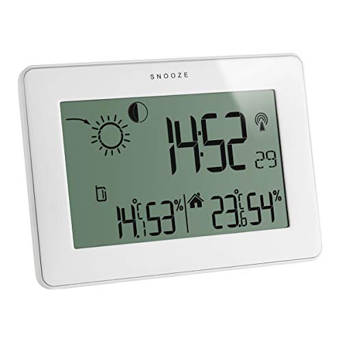 TFA Dostmann Slim Touch Funk-Wetterstation, Wettervorhersage, Raumklima, Außentemperatur, Luftfeuchtigkeit, Funkuhr, Mondphase, Touchscreen, (L) 145 x (B) 23 (55) x (H) 103 mm von TFA Dostmann