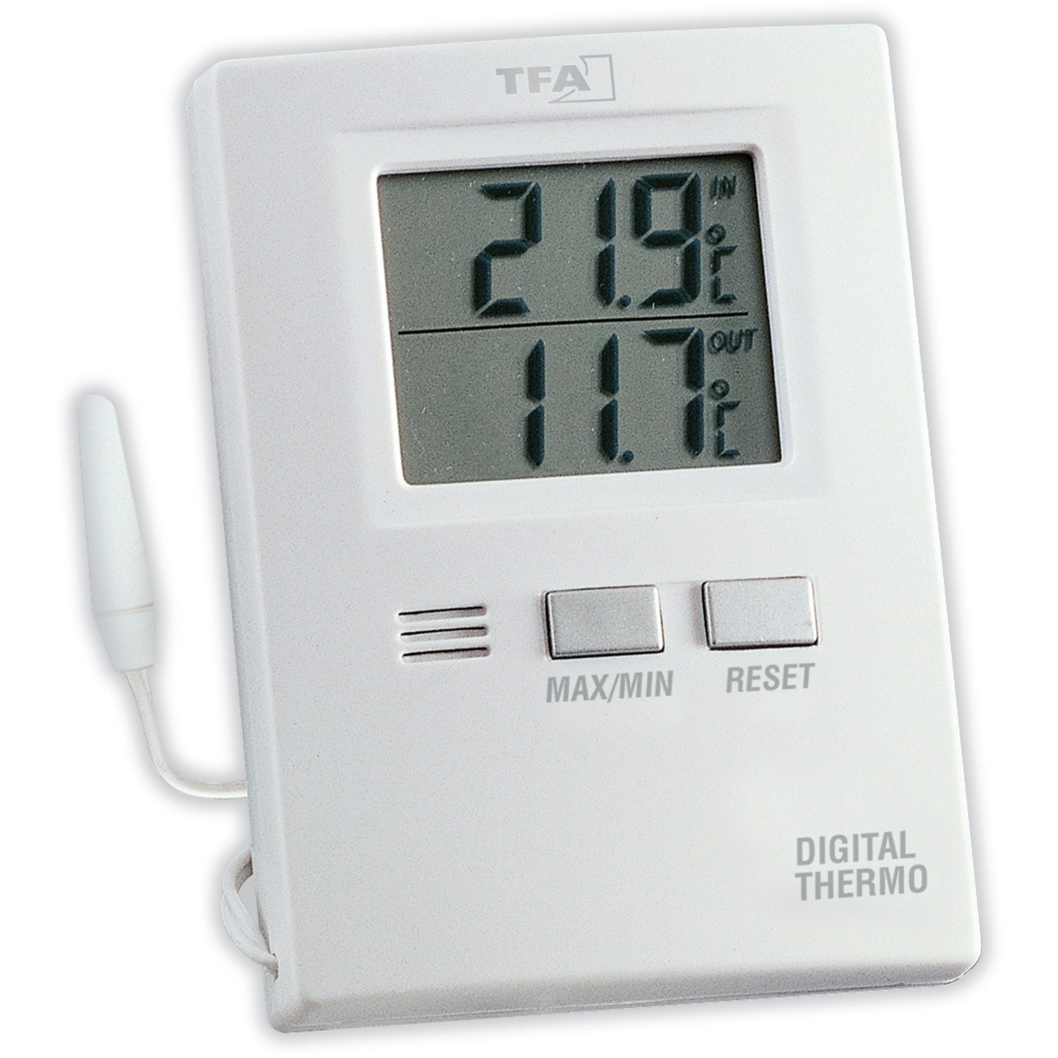 TFA Digitales Innen-Außen-Thermometer Weiß von TFA