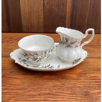 Royal Albert Brigadoon Mini Creamer, Offene Zuckerdose Mit Passendem Tablett von TFBTreasures