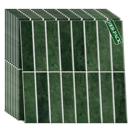 3D Fliesenaufkleber, Dickere Küchenfliesen Selbstklebende 10 Stück, Wandfliesen Selbstklebend, Klebefliesen Küche Abziehbare,für Bad,Küche,Wand Dekoration Wasserdicht (Grün, 30x30cm) 3D Fliesenaufkleber, Dickere Küchenfliesen Selbstklebende 10 Stück, Wandfliesen Selbstklebend, Klebefliesen Küche Abziehbare,für Bad,Küche,Wand Dekoration Wasserdicht (Grün, 30x30cm) von TFCIOD