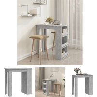 The Living Store Bartisch mit Regal Betongrau 102x50x103,5 cm - Esstische - Grau von THE LIVING STORE