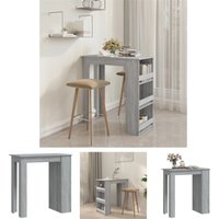 The Living Store Bartisch mit Regal Grau Sonoma 102x50x103,5cm Holzwerkstoff - Esstische - Grau von THE LIVING STORE