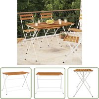 Bistrotisch Klappbar 100x54x71 cm Massivholz Akazie und Stahl - Gartentisch - Bistrotisch - Klappbarer Tisch - Holztisch - Akazienholztisch - The Bistrotisch Klappbar 100x54x71 cm Massivholz Akazie und Stahl - Gartentisch - Bistrotisch - Klappbarer Tisch - Holztisch - Akazienholztisch - The von THE LIVING STORE