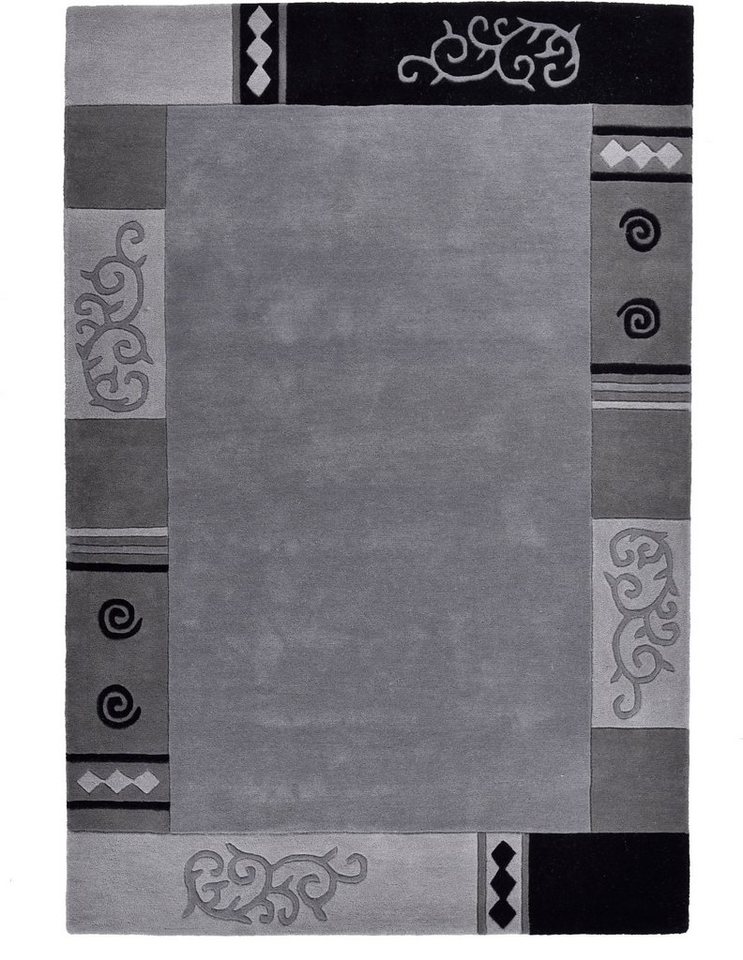 THEKO Wollteppich Ambadi, rechteckig, Höhe: 14 mm, reine Schurwolle, handgetuftet, mit Bordüre, modern THEKO Wollteppich Ambadi, rechteckig, Höhe: 14 mm, reine Schurwolle, handgetuftet, mit Bordüre, modern von THEKO