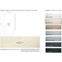 Duschwanne aus Kunstharz – Breite 110 – Zementgrau Ral-7040 – 110 x 110 cm von THERMIKET