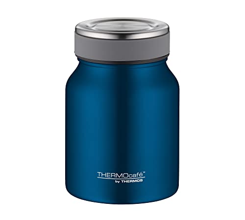 TC FOOD JAR 0,50l, saphire blue mat, Thermosbehälter für Essen aus Edelstahl, 9 h heiß / 14 h kalt, Lunchpot, Isolier-Speisegefäß für Suppe, Müsli, by THERMOS, für Spülmaschine, Edelstahl-Becher Essen von THERMOcafé by THERMOS