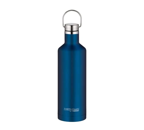 TC TRAVELER BOTTLE 0,50l, saphire blue, Thermosflasche aus Edelstahl, 12 h heiß / 24 h kalt, absolut dicht für Schule, Büro, direkt aus Edelstahl trinken, Wasserflasche mit Griff, Trinkflasche von THERMOcafé by THERMOS