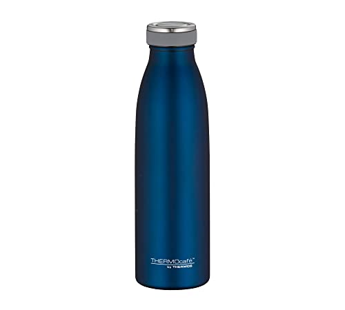 TC BOTTLE 0,50l, saphire blue, Thermosflasche aus Edelstahl, 12 h heiß / 24 h kalt, absolut dicht für Schule, Büro, by THERMOS, direkt aus Edelstahl trinken, Wasserflasche kohlensäurefest von THERMOcafé by THERMOS