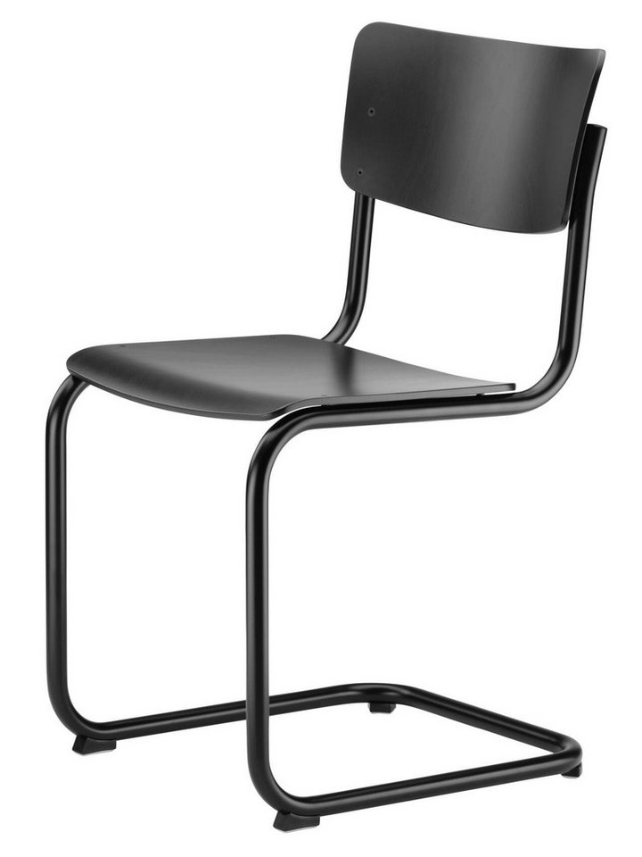 THONET Stuhl Thonet S 43 Freischwinger Buche schwarz gebeizt von THONET