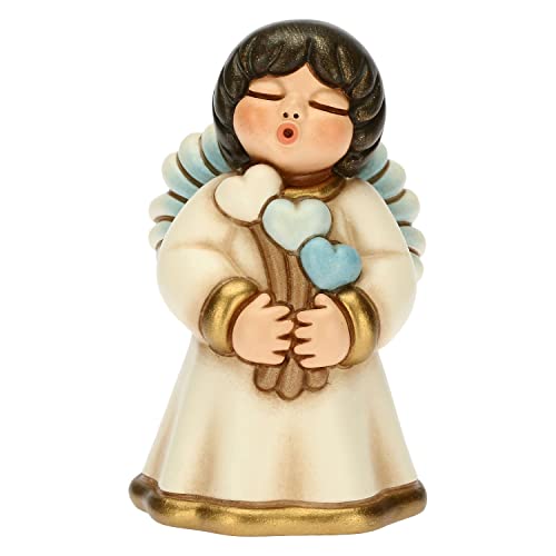 THUN - Engel für Kinder mit handverzierten Herzen - Keramik - Gastgeschenke - 4,6 x 5 x 7,5 cm h von THUN