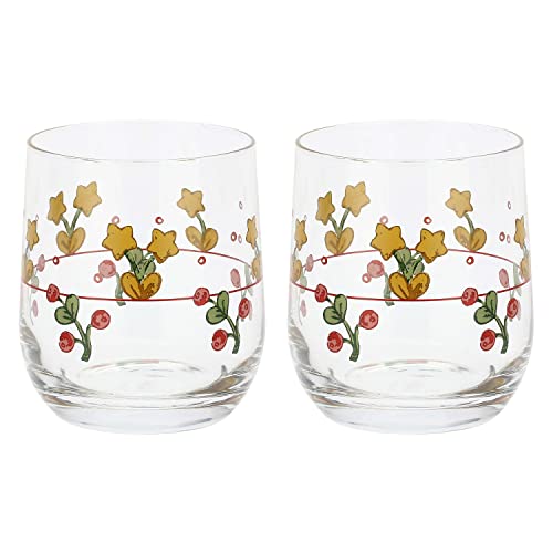 THUN, Set mit 2 Wassergläsern aus dekoriertem Glas, Serie Sweet Christmas, Ø 7,55 cm von THUN