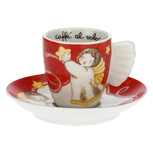 THUN - Kaffeetasse Sweet Christmas, Limited Edition 2021 - Linie Sweet Christmas - Küche, Flugkaffee - Porzellan - Tasse Ø 6,5 cm; 5,5 cm H; 110 ml; Untertasse Ø 11,5 cm von THUN