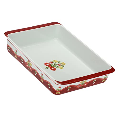 THUN - Rechteckiges Backblech für Ofen und Mikrowelle - Porzellan - Linie Sweet Christmas - Living, Wohnkultur - 31,9 x 6,4 x 22,5 cm von THUN