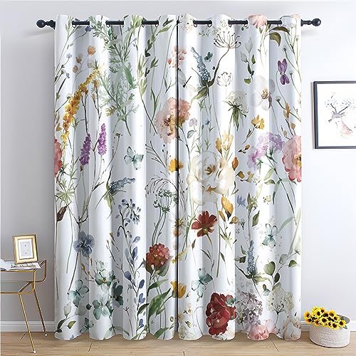 THYUNQ Vorhänge Blumen Muster, Vorhang Blickdicht Thermo Verdunklungsvorhänge mit Ösen - Gardinen Wohnzimmer Schlafzimmer Fenster, 2er Set Curtains, H 160 x B 140 cm THYUNQ Vorhänge Blumen Muster, Vorhang Blickdicht Thermo Verdunklungsvorhänge mit Ösen - Gardinen Wohnzimmer Schlafzimmer Fenster, 2er Set Curtains, H 160 x B 140 cm von THYUNQ