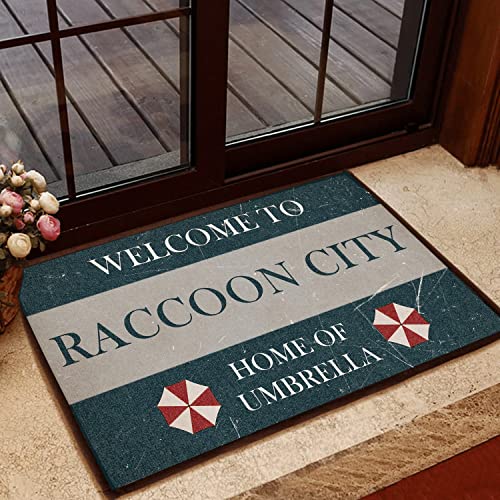 TIANTURNM Fussmatte Aussen Fantastische Fußmatte Home Decor Willkommen in Raccoon City Home of Umbrella deko Wohnzimmer 16"x24" von TIANTURNM