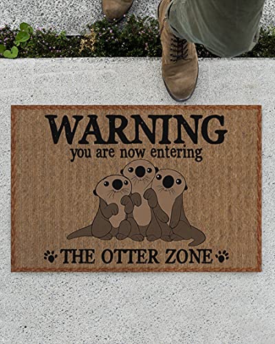 TIANTURNM Fussmatte Aussen Haustür Fußabtreter Warnung Die Otter Zone Fußmatte Willkommensmatte Wohnkultur Lustige Fußmatte Beste Geschenkidee deko Wohnzimmer 16"x24" von TIANTURNM