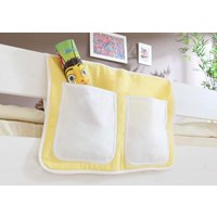 Bett-Tasche für Hoch- und Etagenbetten "gelb-weiß" von TICAA