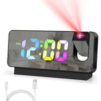 Deckenprojektor-Wecker, 180° drehbarer digitaler Wecker, 7,8-Zoll-Spiegel-USB-Wecker mit Temperatur, wiederaufladbare Datumskalenderanzeige, Tischuhr Deckenprojektor-Wecker, 180° drehbarer digitaler Wecker, 7,8-Zoll-Spiegel-USB-Wecker mit Temperatur, wiederaufladbare Datumskalenderanzeige, Tischuhr von TIGREZY