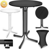 Gastro Stehtisch klappbar Ø70cm schwarz Bistrotisch fertig montiert Klapptisch rund - wetterfester Partytisch Gartentisch Indoor & Outdoor - Tillvex von TILLVEX