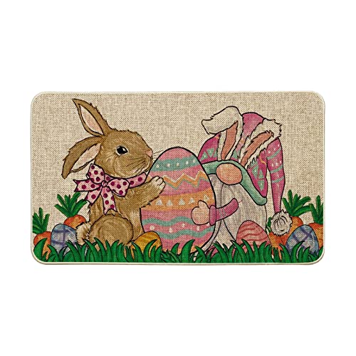 40 x 60 cm Fußmatte Frohe Ostern, Osterhasen Fußmatten, Willkommene Fußmatten, Waschbare & Rutschfeste Fußmatte Türmatte für Innen & Außen, Ostermotiv Osterteppich für Haustür (Osterhase-C, 40x60 cm) von TIMIYUYU