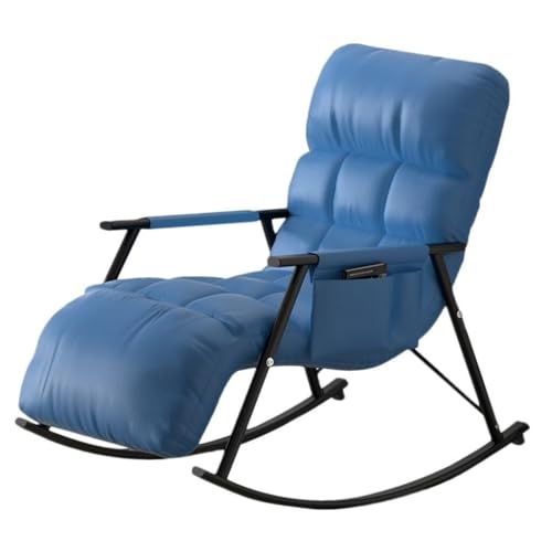 TINGMIAN Schaukelstuhl Relaxsessel Wohnzimmer-Schaukelstuhl Moderner Sessel, Weicher Schlafsessel, Lesesessel for Schlafzimmer, Lounge, Wohnzimmer (Color : Blue) von TINGMIAN