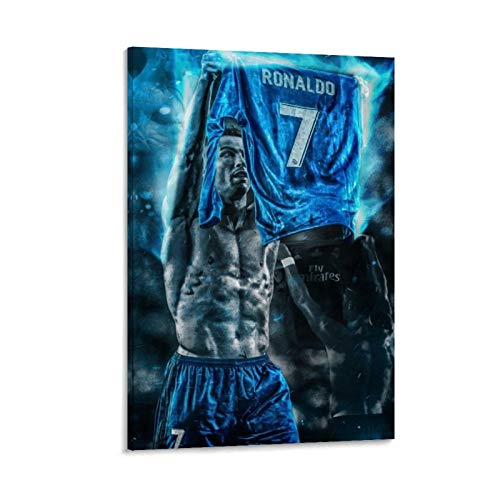 qidushop Poster CR7 Cristiano Ronaldo One of The Top Superstars Fußballspieler, Leinwand-Kunstposter und Wandkunstdruck, modernes Familienschlafzimmerdekor-Poster, 30 x 45 cm von TINGTAI