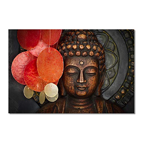 Abstrakte Blume Buddha Leinwand Malerei Moderne Poster und Drucke Wandkunst Bild für Wohnzimmer Dekoration 60x90cm (24x35in) Rahmenlos von TITINGLUCK