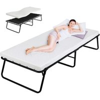 Klappbett,Klappbett Erwachsene,Gästebett Klappbar 80x190 cm,mit 7cm Dicker Memoryschaum-Matratze,Einzelbett,Tragbares Klappbett Geeignet für Büro von TLGREEN