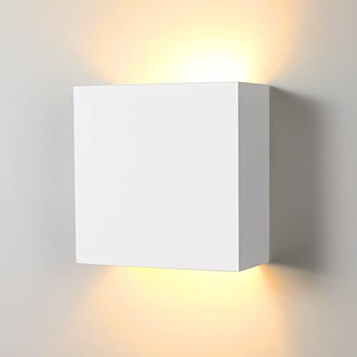TLGREEN LED Plaster Wall Light 9 W, 15 x 4.8 x 6.7 cm Square Interior Wall Light in Modern Style for Hallway, Stairs, Bedroom, Wall Light, Warm White, 3000 K [Energy Class E] von TLGREEN