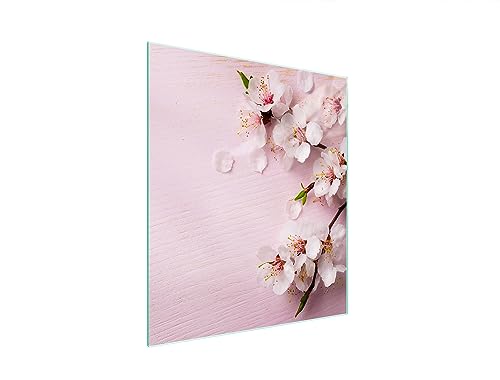 TMK ArtDeko Herdabdeckplatte 45x52 Einteilig Glas Induktion Herdschutz Spritzschutz Glasplatte Deko Schneidebrett, Blumen von TMK ArtDeko