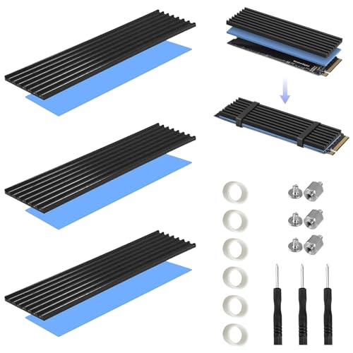 M2 SSD Kühlkörper,M.2 SSD-Kühlkörper,M2 kühlkörper,Aluminium Kühlkörper,Ausgestattet mit Schrauben,Schraubendreher und Gummiring,Verwendet für Computer Wärmeableitung,3-Sätze von TMRBBesty