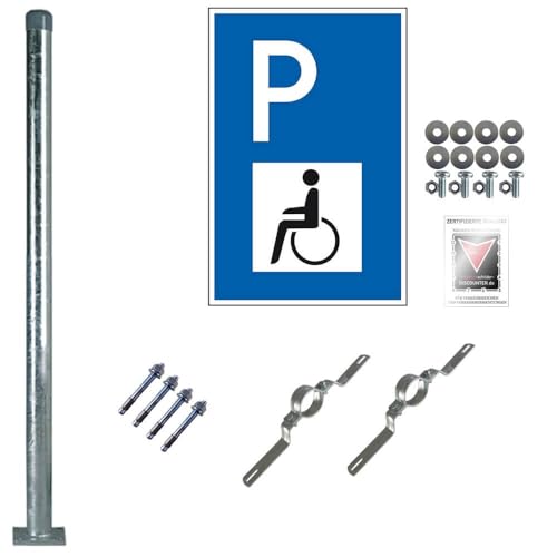 TMS PRO SHOP Komplett-Set Parken nur für Behinderte, 1,5 m Aufschraub-Pfosten und Befestigung, Art.-Nr. 607299 von TMS PRO SHOP