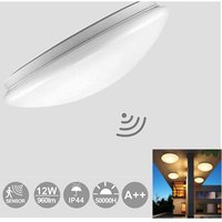 12W LED Deckenleuchte mit Bewegungsmelder Innenlampe Sensor Badlampe Warmweiß - Weiß von TOLLETOUR