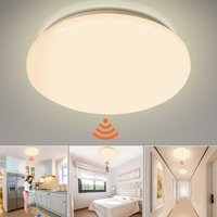 12W led Deckenleuchte mit Bewegungsmelder Sensor Bad Wohnzimmer Energiesparend - Weiß - Tolletour von TOLLETOUR