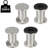 4X Möbelfüße Couch Stützfuß Schrankfuß Verstellbar Schrank Sofafuß Bettfüße-Aluminium-120mm - Tolletour von TOLLETOUR