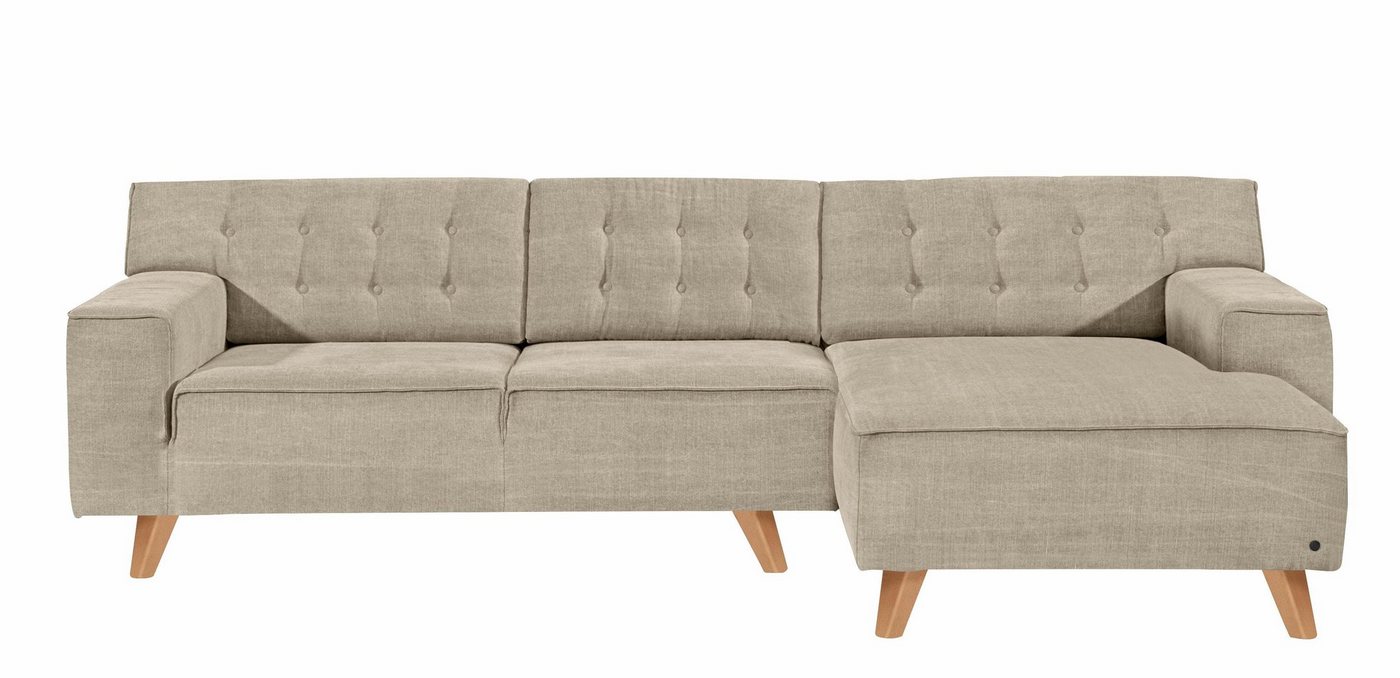 TOM TAILOR HOME Ecksofa NORDIC CHIC, mit Recamiere, im Retrolook, Füße Buche natur von TOM TAILOR HOME