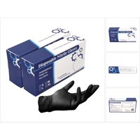 Nitril Einweg Handschuhe in Spenderbox Schwarz / Black 200 Stück Größe M / Medium - nicht Steril von TOOLBROTHERS