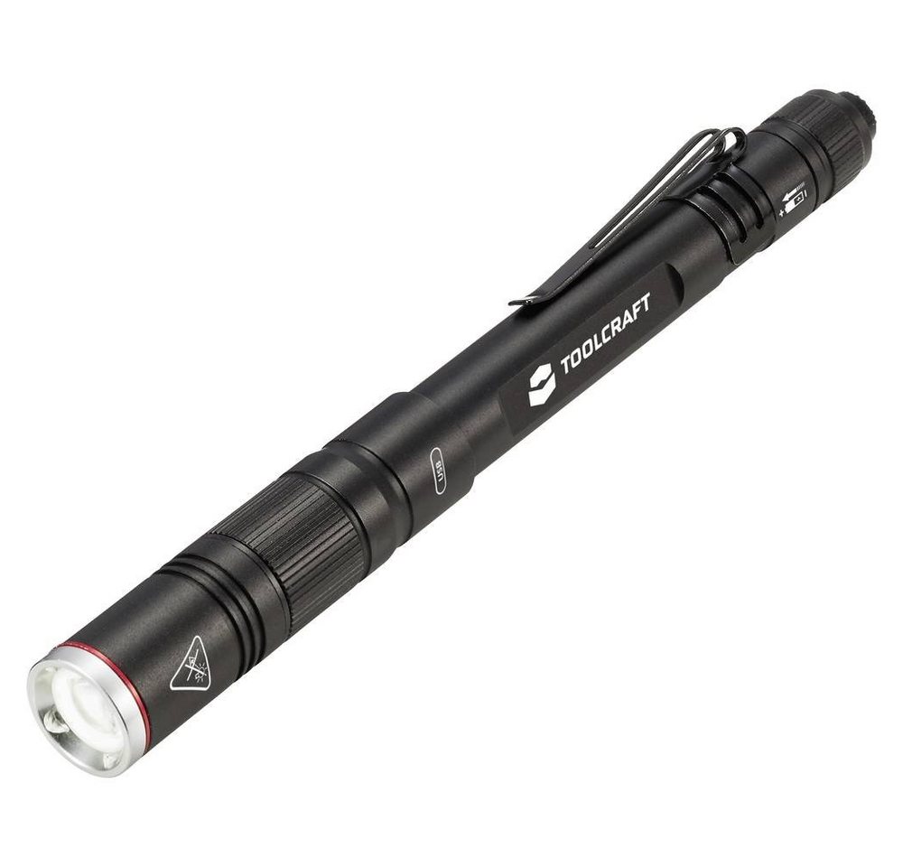 TOOLCRAFT LED Taschenlampe LED-Akku-Penlight, mit Gürtelclip, verstellbar, mit Stroboskopmodus von TOOLCRAFT