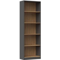 Cdf Bücherregal R60 Farbe: Anthrazit - Eiche Artisan Breite: 60 Zentimeter Für Wohnzimmer, Büro und Arbeitszimmer Regal für Bücher und Spielzeug von TOPESHOP