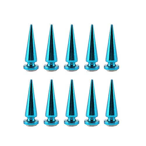 10 Stück Spike-Nieten, Metall-Spike-Nieten und Nieten, Schraubkegel-Spikes, Schraubnieten, Spikes für -Lederhandwerk-Dekoration (BLUE) von TOPINCN