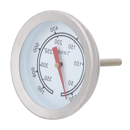 Grillthermometer, Temperaturmesser, Edelstahl, Doppelskala für Grill, Temperaturmesser, für draußen, Grill, Smoker von TOPINCN