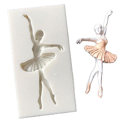 Ballettmädchen Silikonform Tanzen Mädchen Fondant Form Süßigkeit Schokolade Seifenpfanne Kuchen Topper Backwerkzeug Für Baby Mädchen von TOSSPER