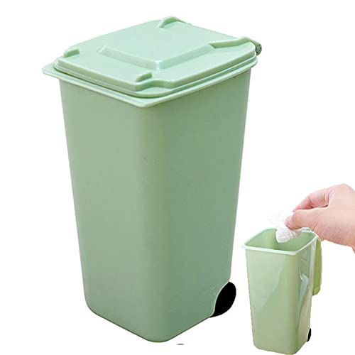 TOSSPER 1pc Mini Trash Can Desktop-plastikeimer Mülltonne Kleine Abfallbehälter Haushaltsbüroabfallablagerungsbedarf Green 10 * 8 * 15.5cm von TOSSPER